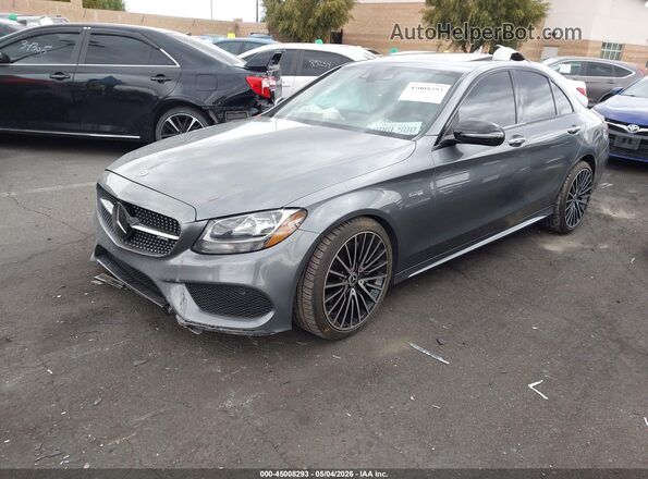 55SWF6EB1JU266683 2018 MERCEDES-BENZ AMG C 43 Gray წინა მარცხენა ხედი სამი მეოთხედიდან