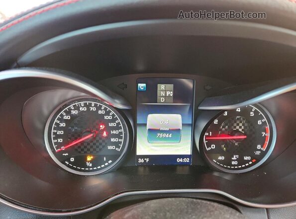 55SWF6EB7GU110060 2016 MERCEDES-BENZ C White Instrument cluster view