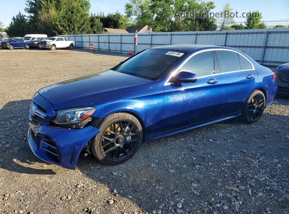 55SWF6EB7LU331345 2020 MERCEDES-BENZ C Blue წინა მარცხენა ხედი სამი მეოთხედიდან