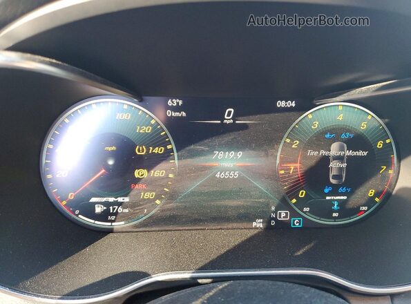 55SWF6EB7LU331345 2020 MERCEDES-BENZ C Blue ხელსაწყოთა პანელის ხედი