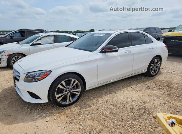55SWF8DB0KU285014 2019 MERCEDES-BENZ C White Առջևի ձախ երեք քառորդ տեսարան