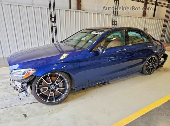 55SWF8DB0KU311952 2019 MERCEDES-BENZ C Синий Передняя левая четверть