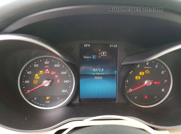 55SWF8DB6KU289648 2019 MERCEDES-BENZ C Silver Widok zestawu wskaźników