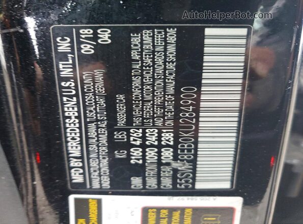 55SWF8EB0KU284900 2019 MERCEDES-BENZ C Black Vista del compartimento del motor