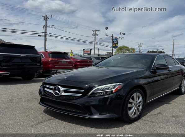 55SWF8EB0KU315837 2019 MERCEDES-BENZ C-CLASS Black Առջևի ձախ երեք քառորդ տեսարան