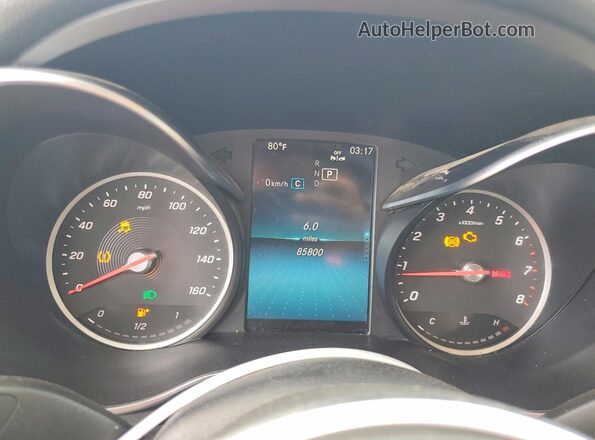 55SWF8EB6KU298526 2019 MERCEDES-BENZ C White Instrument cluster view