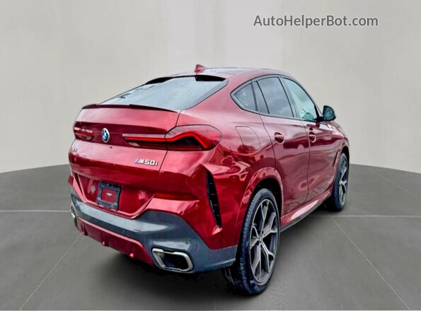 5UXCY8C09M9E51267 2021 BMW X6 Бордовый Вид спереди