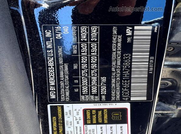 4JGDF6EE1HA758633 2017 MERCEDES-BENZ GLS Black 