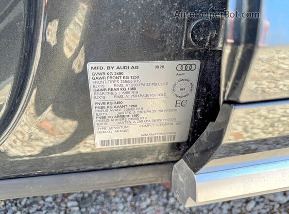 WA1FAAFY0M2009439 2021 AUDI Q5 Charcoal Սալոնի հետևի տեսք