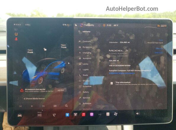 5YJ3E1EB6NF191088 2022 TESLA MODEL Синий Вид задних сидений