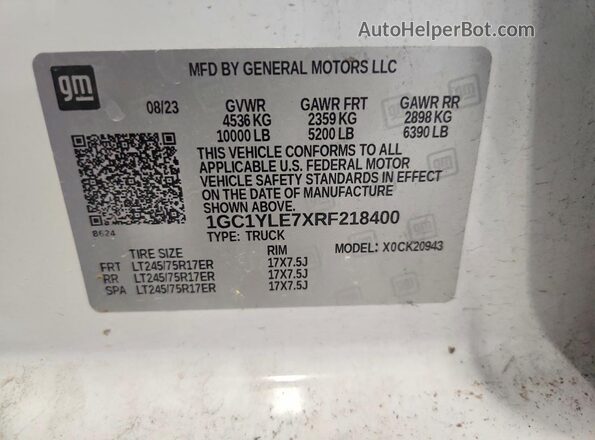1GC1YLE7XRF218400 2024 CHEVROLET SILVERADO Белый Вид подкапотного пространства