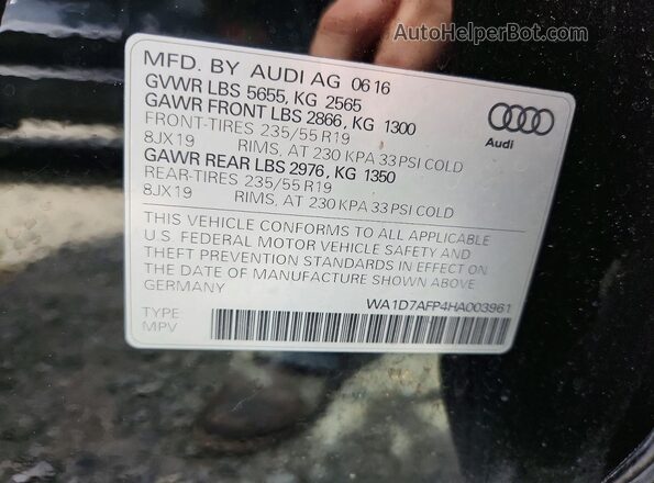 WA1D7AFP4HA003961 2017 AUDI Q5 Черный Панорамный вид салона 360°