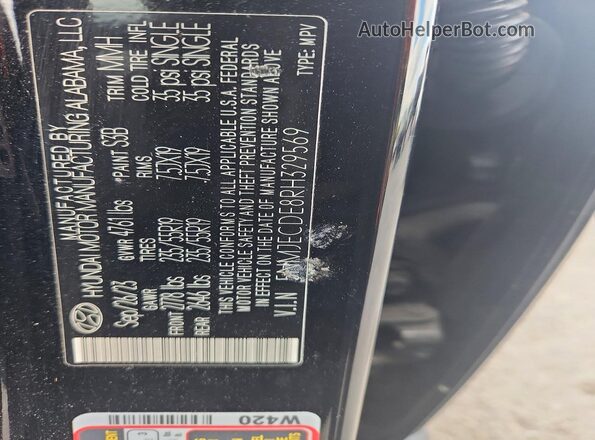 5NMJECDE8RH329569 2024 HYUNDAI TUCSON Черный Вид наклейки с VIN-кодом