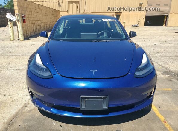 5YJ3E1EB6NF191088 2022 TESLA MODEL Синий Вид сзади