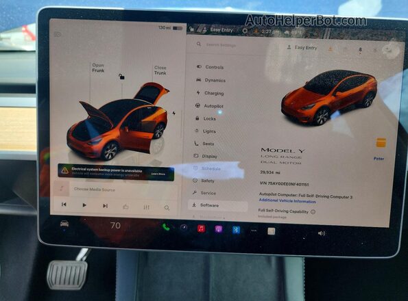 7SAYGDEE0NF401151 2022 TESLA MODEL Blue Հետևի նստատեղերի տեսք