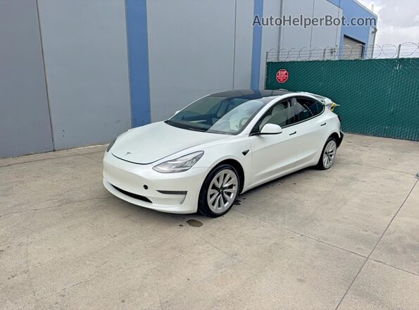 5YJ3E1EB1NF241508 2022 TESLA MODEL Белый Задняя правая четверть