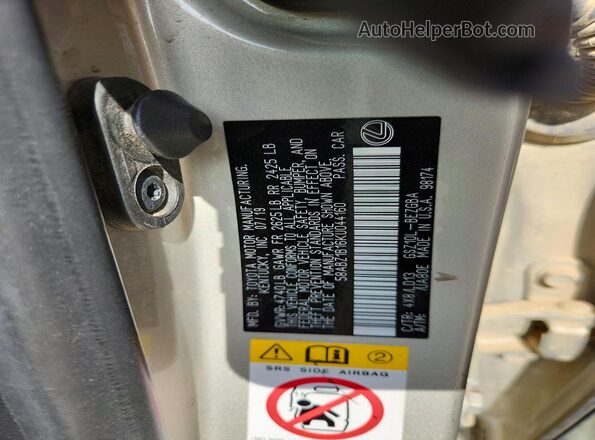 58ABZ1B16KU044160 2019 LEXUS ES Желто-коричневый Вид подкапотного пространства