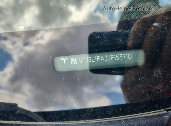 5YJ3E1EA3JF153710 2018 TESLA MODEL Gray Widok naklejki z numerem VIN
