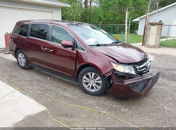 5FNRL5H65HB015014 2017 HONDA ODYSSEY Темно-бордовый Передняя правая четверть
