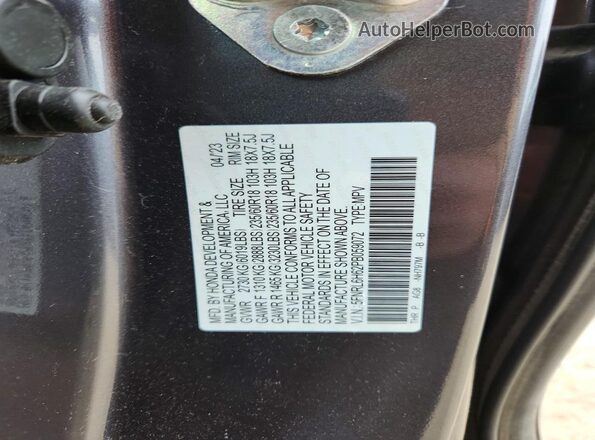 5FNRL6H62PB059072 2023 HONDA ODYSSEY Серый Вид наклейки с VIN-кодом