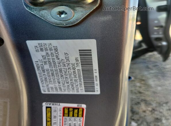 5FNRL6H66RB065508 2024 HONDA ODYSSEY Silver Widok naklejki z numerem VIN
