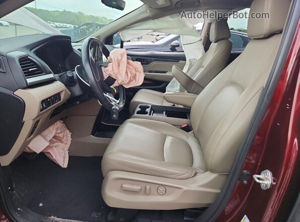 5FNRL6H72JB068743 2018 HONDA ODYSSEY Maroon Вид салону спереду