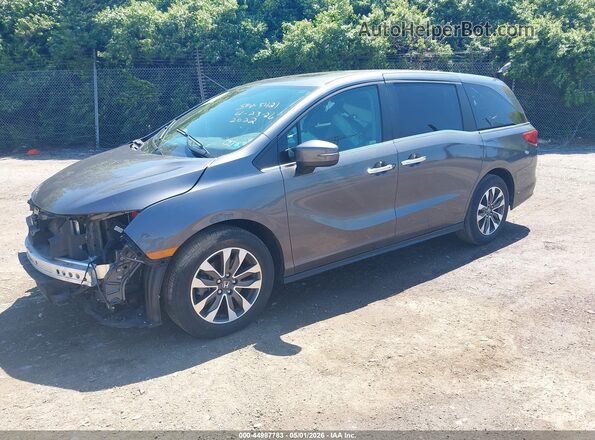 5FNRL6H72NB059983 2022 HONDA ODYSSEY Gray წინა მარცხენა ხედი სამი მეოთხედიდან