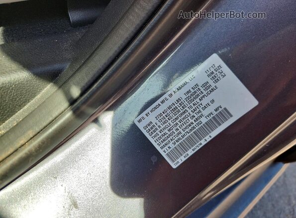 5FNRL6H79JB061353 2018 HONDA ODYSSEY Gray Widok naklejki z numerem VIN