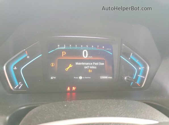 5FNRL6H86KB081862 2019 HONDA ODYSSEY White Вид щитка приладів