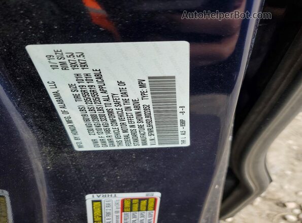 5FNRL6H92LB022852 2020 HONDA ODYSSEY Синий Вид наклейки с VIN-кодом