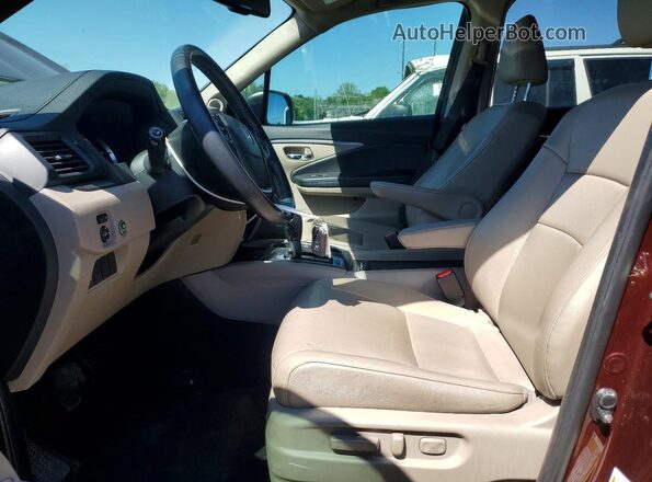 5FNYF5H59JB009698 2018 HONDA PILOT Темно-бордовый Вид салона спереди