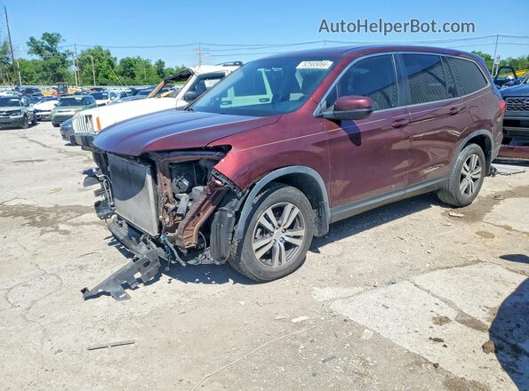 5FNYF5H59JB009698 2018 HONDA PILOT Темно-бордовый Передняя левая четверть