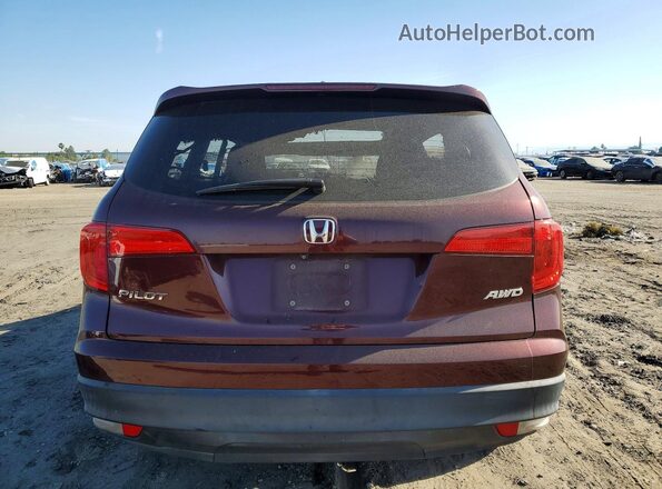 5FNYF6H50GB090329 2016 HONDA PILOT Burgundy Vista trasera