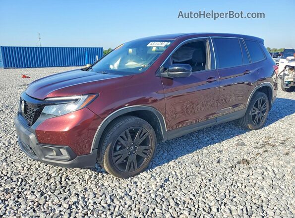 5FNYF8H24KB014168 2019 HONDA PASSPORT Burgundy წინა მარცხენა ხედი სამი მეოთხედიდან