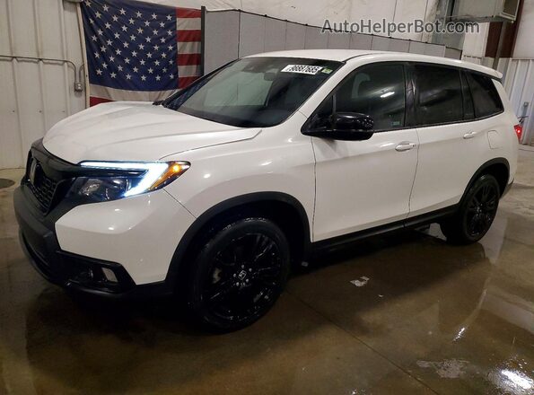5FNYF8H2XKB023487 2019 HONDA PASSPORT Белый Передняя левая четверть