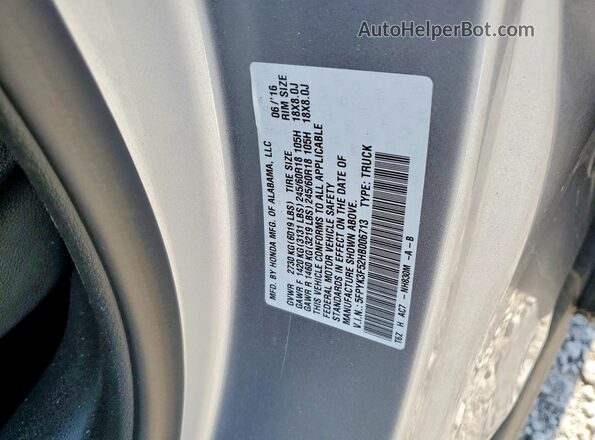 5FPYK3F52HB006713 2017 HONDA RIDGELINE Серебряный Вид подкапотного пространства