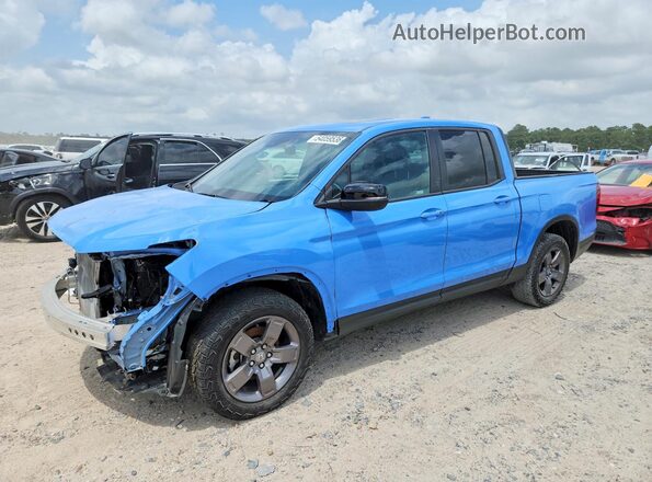 5FPYK3F69RB000613 2024 HONDA RIDGELINE Синий Передняя левая четверть