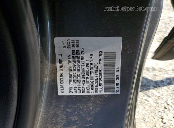 5FPYK3F72HB039714 2017 HONDA RIDGELINE Charcoal VIN sticker view