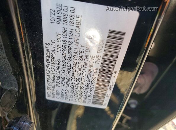 5FPYK3F7XPB011450 2023 HONDA RIDGELINE Черный Вид подкапотного пространства