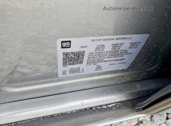 5GAEVCKW7PJ141535 2023 BUICK ENCLAVE Серебряный Вид наклейки с VIN-кодом