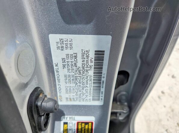 5J6RM4H32GL089767 2016 HONDA CR-V Silver Engine compartment view