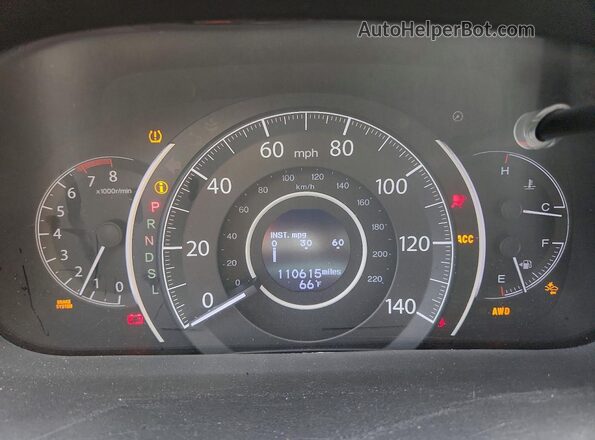 5J6RM4H95GL092702 2016 HONDA CR-V Темно-бордовый Вид щитка приборов