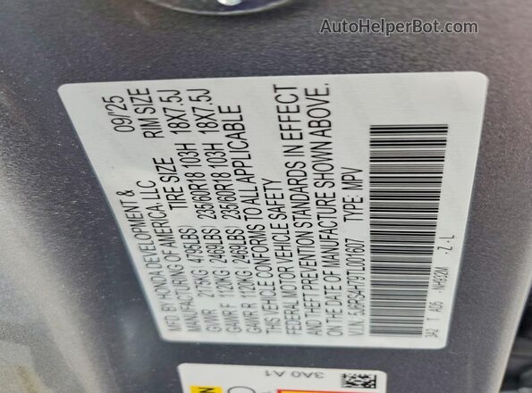 5J6RS4H79TL001607 2026 HONDA CR-V Gray Vista del compartimento del motor