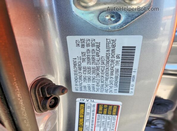 5J6RW2H86ML019047 2021 HONDA CR-V Silver Vista de la etiqueta del VIN