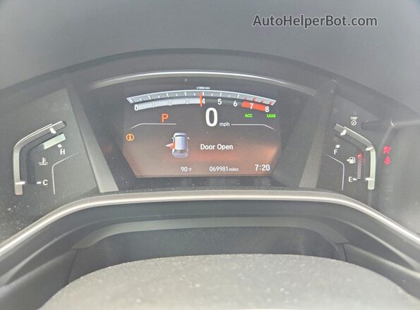 5J6RW2H95JL028374 2018 HONDA CR-V Tan ხელსაწყოთა პანელის ხედი