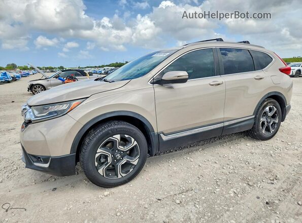5J6RW2H95JL028374 2018 HONDA CR-V Tan წინა მარცხენა ხედი სამი მეოთხედიდან