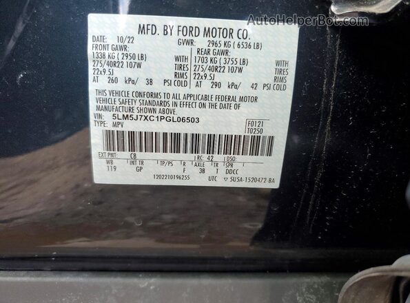 5LM5J7XC1PGL06503 2023 LINCOLN AVIATOR Синий Вид наклейки с VIN-кодом