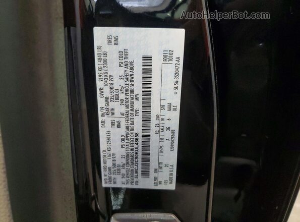 5LMCJ2C90KUL48658 2019 LINCOLN MKC Черный Вид наклейки с VIN-кодом