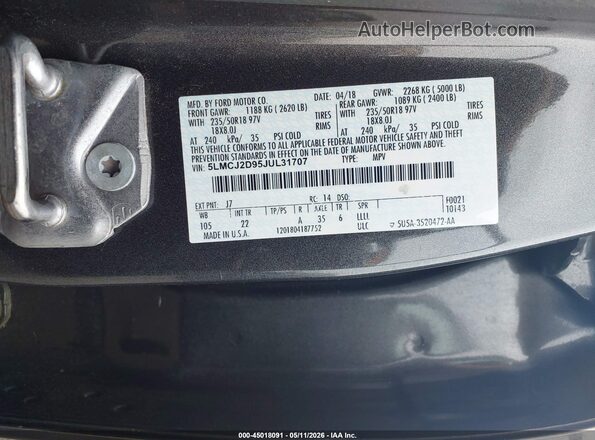 5LMCJ2D95JUL31707 2018 LINCOLN MKC Серый Вид подкапотного пространства