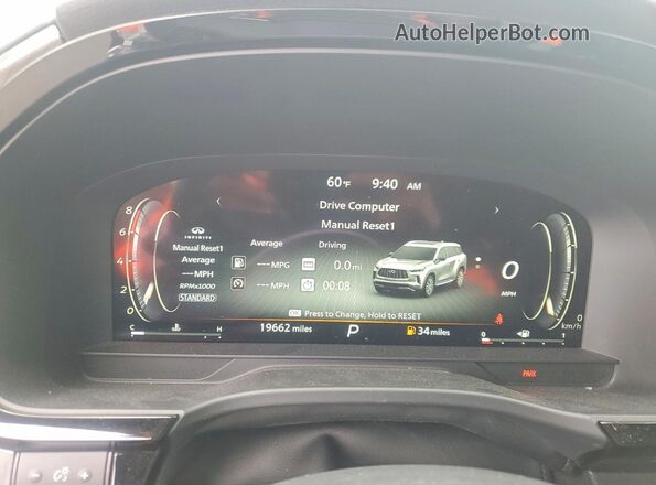 5N1AL1FR1SC352203 2025 INFINITI QX60 Black Vista del cuadro de instrumentos